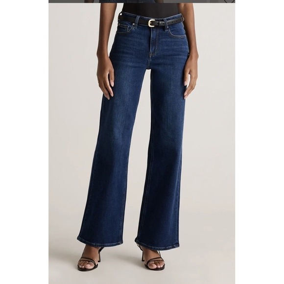 Quince Denim - QUINCE Bella Stretch Wide Leg Jean Midnight Blue Women's Size 28 Inseam 30
